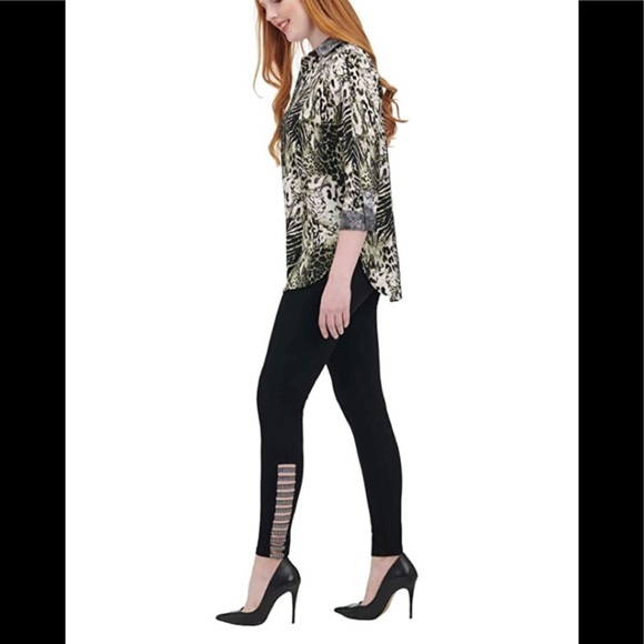 Luxe DENIM CUTOUT BLING JEGGING SIZE SMALL (6-8) - Picture 1 of 5